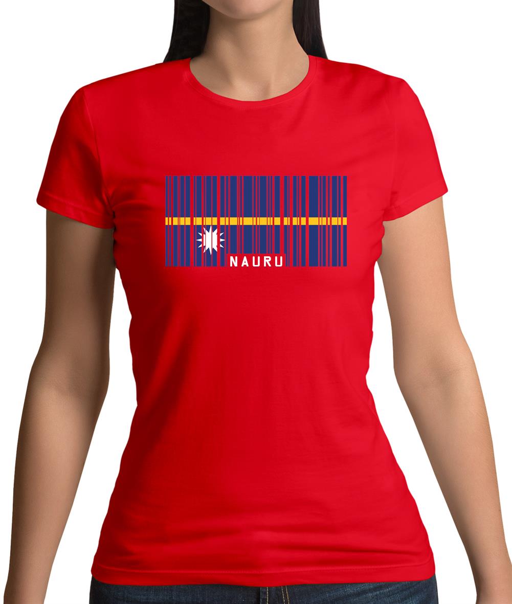 Nauru Barcode Style Flag Womens T-Shirt Nauru Barcode Style Flag Womens T-Shirt