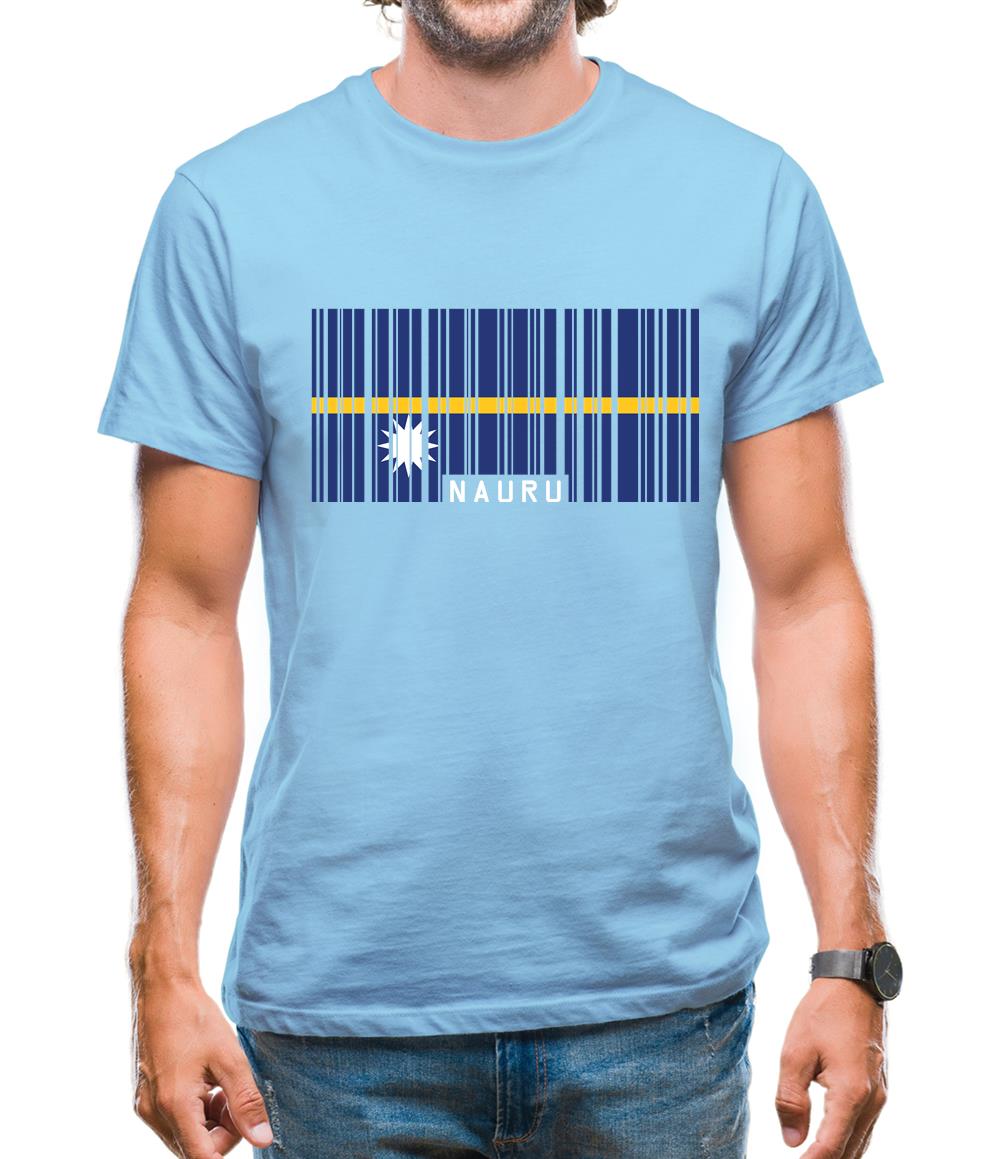 Nauru Barcode Style Flag Mens T-Shirt Nauru Barcode Style Flag Mens T-Shirt