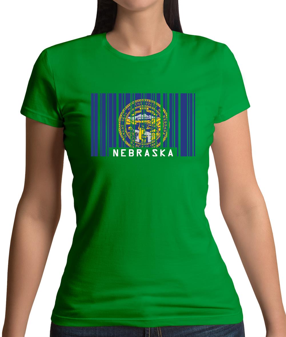 Nebraska Barcode Style Flag Womens T-Shirt Nebraska Barcode Style Flag Womens T-Shirt