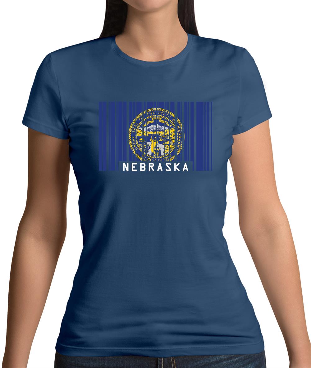 Nebraska Barcode Style Flag Womens T-Shirt Nebraska Barcode Style Flag Womens T-Shirt