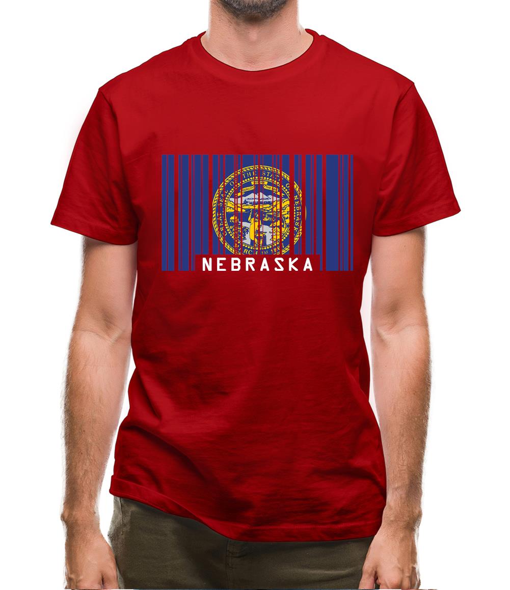 Nebraska Barcode Style Flag Mens T-Shirt Nebraska Barcode Style Flag Mens T-Shirt