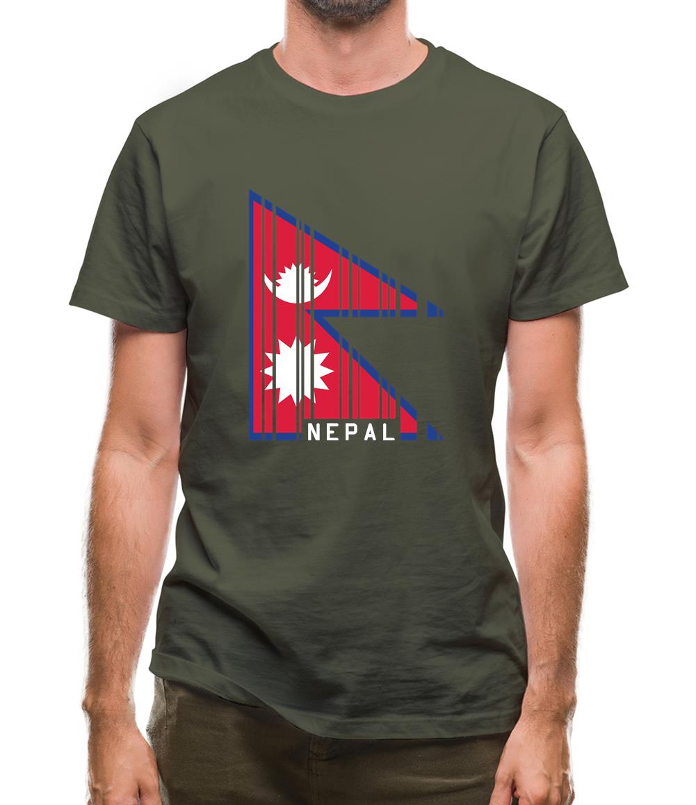 Nepal Barcode Style Flag Mens T-Shirt Nepal Barcode Style Flag Mens T-Shirt