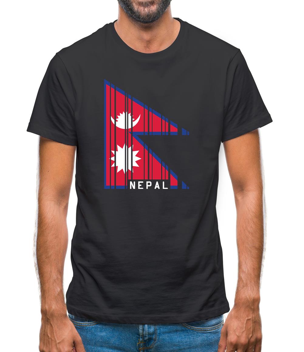 Nepal Barcode Style Flag Mens T-Shirt Nepal Barcode Style Flag Mens T-Shirt