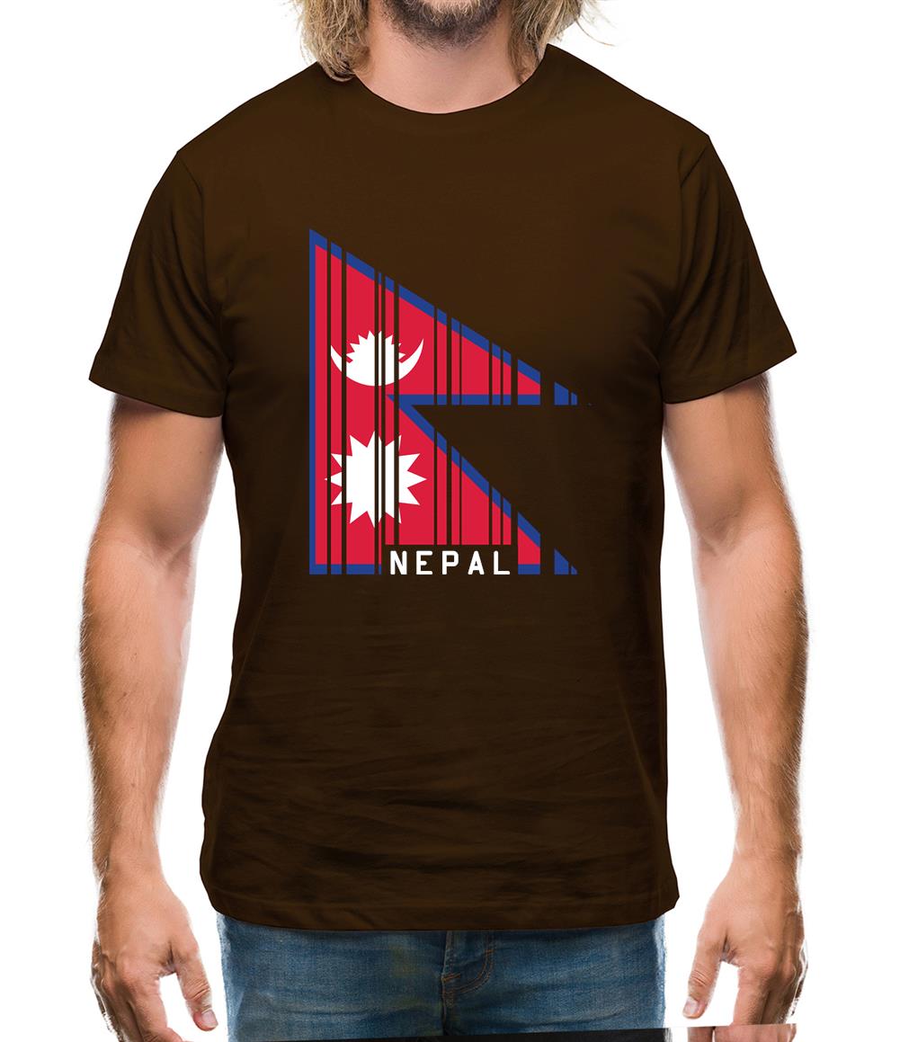 Nepal Barcode Style Flag Mens T-Shirt Nepal Barcode Style Flag Mens T-Shirt
