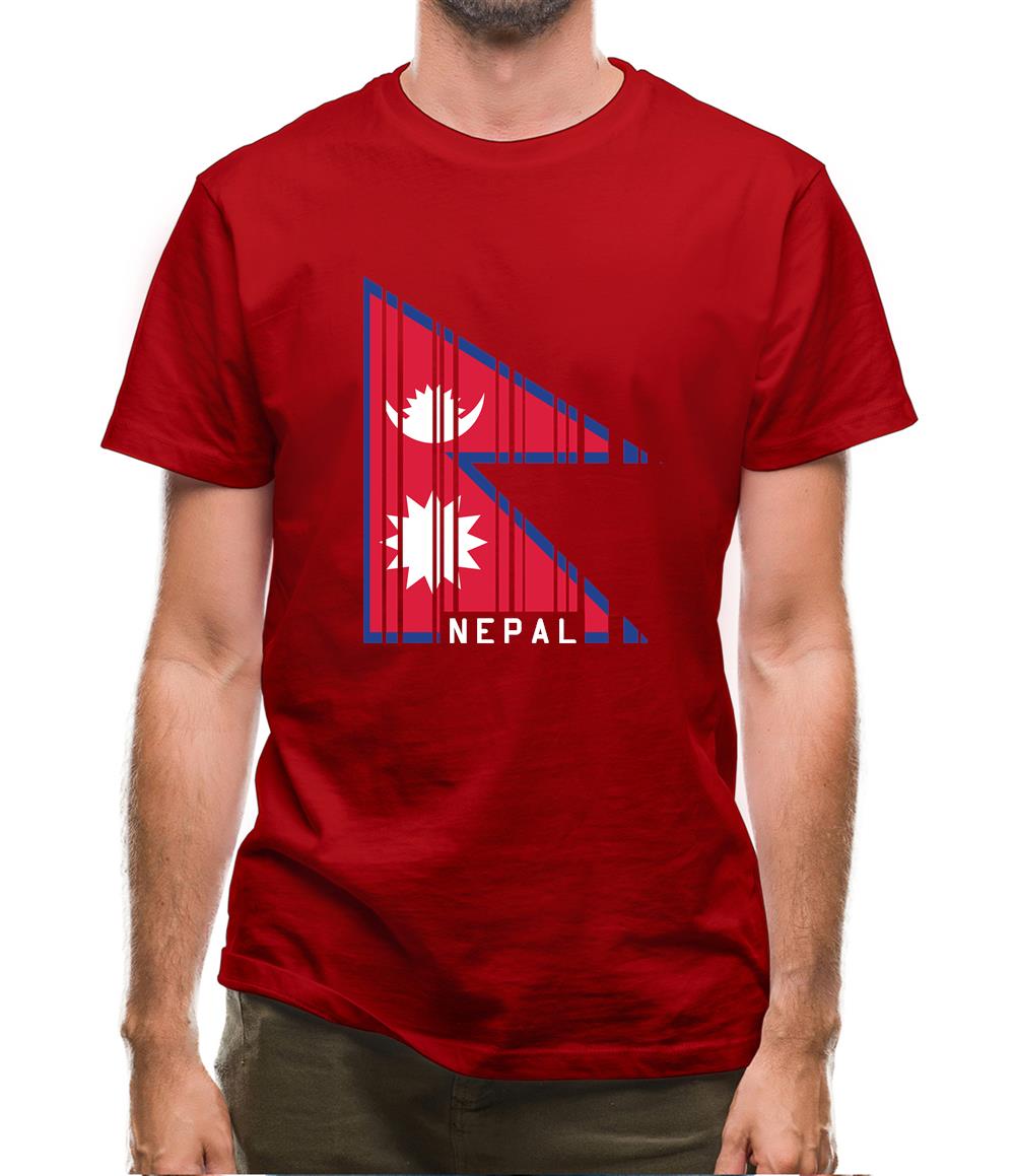 Nepal Barcode Style Flag Mens T-Shirt Nepal Barcode Style Flag Mens T-Shirt