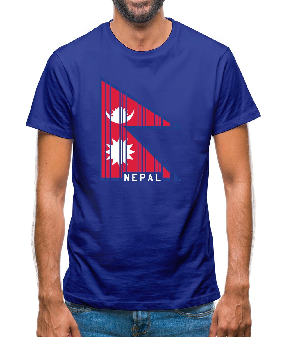 Nepal Barcode Style Flag Mens T-Shirt Nepal Barcode Style Flag Mens T-Shirt
