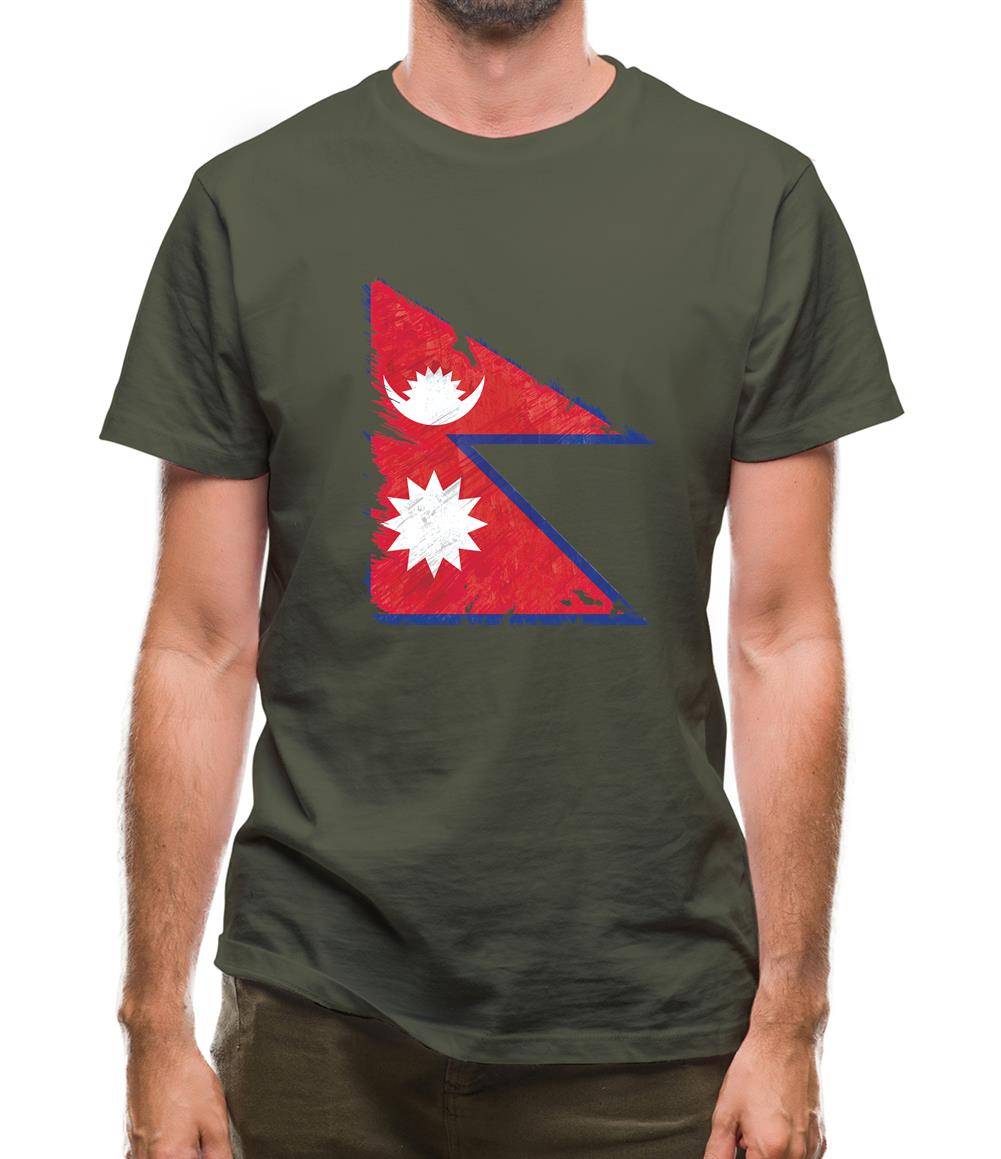 Nepal Grunge Style Flag Mens T-Shirt Nepal Grunge Style Flag Mens T-Shirt