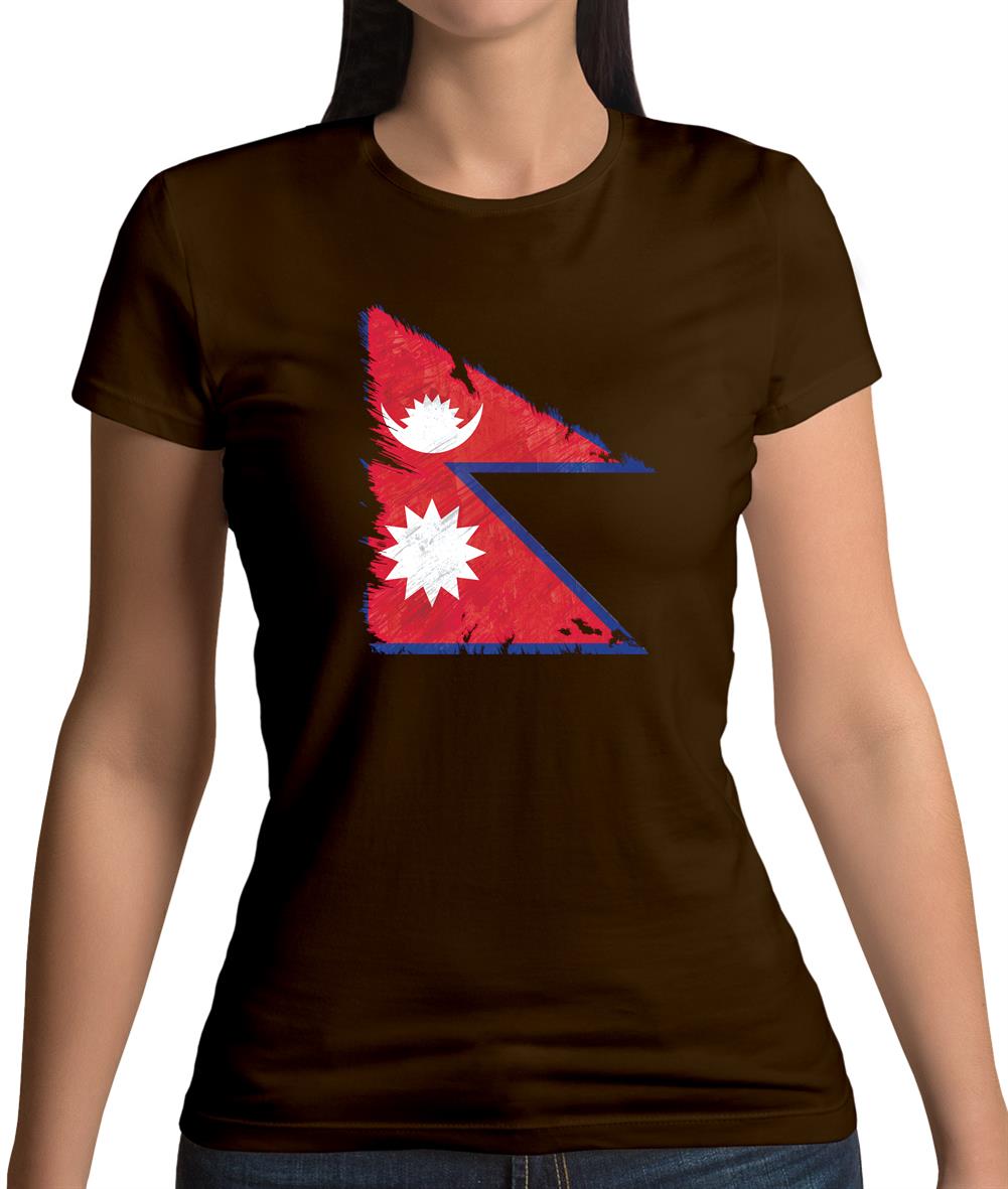 Nepal Grunge Style Flag Womens T-Shirt Nepal Grunge Style Flag Womens T-Shirt