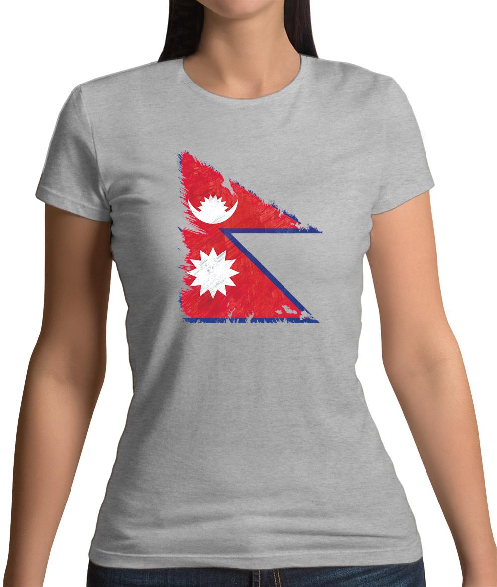 Nepal Grunge Style Flag Womens T-Shirt Nepal Grunge Style Flag Womens T-Shirt