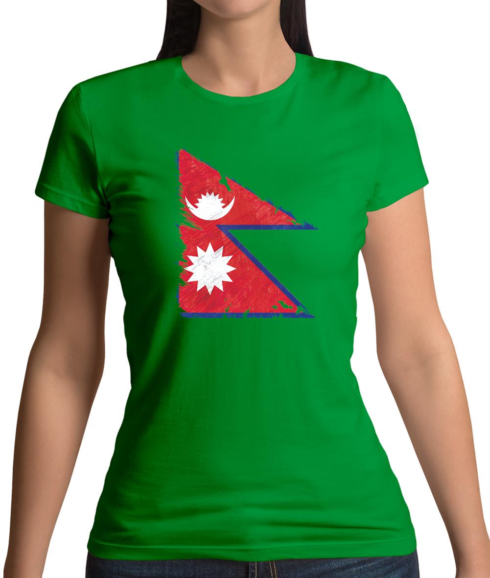 Nepal Grunge Style Flag Womens T-Shirt Nepal Grunge Style Flag Womens T-Shirt