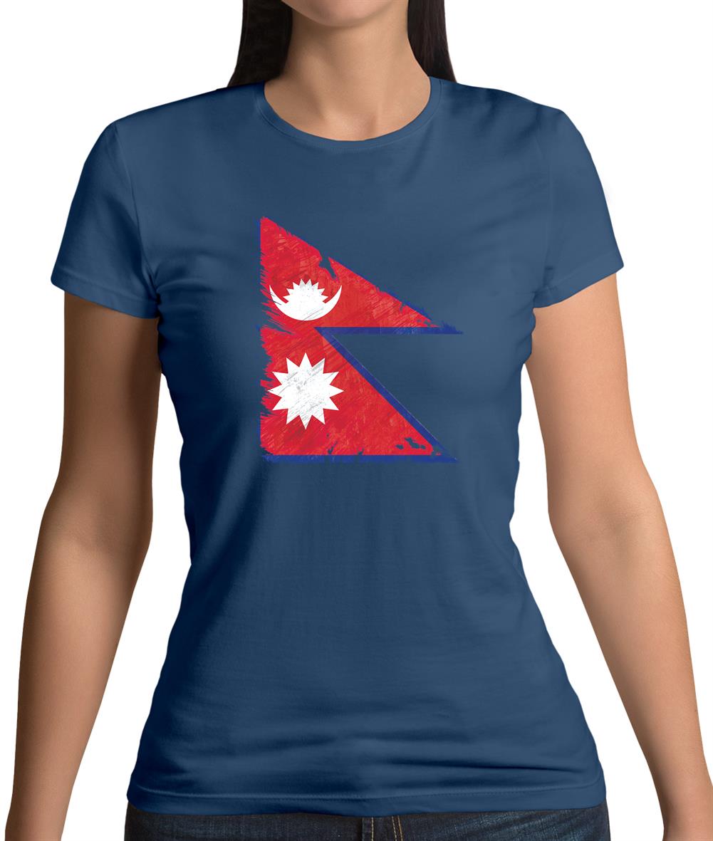 Nepal Grunge Style Flag Womens T-Shirt Nepal Grunge Style Flag Womens T-Shirt