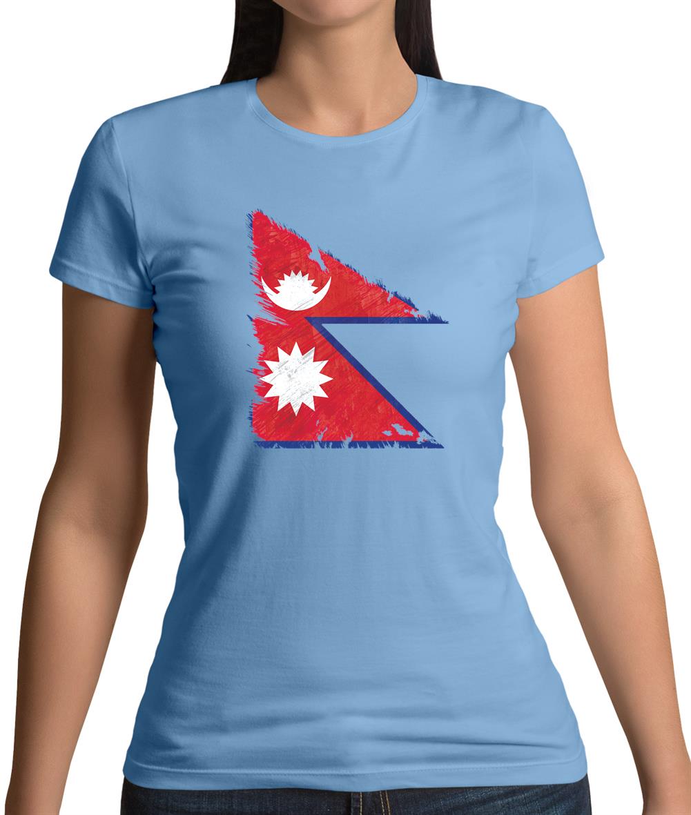 Nepal Grunge Style Flag Womens T-Shirt Nepal Grunge Style Flag Womens T-Shirt