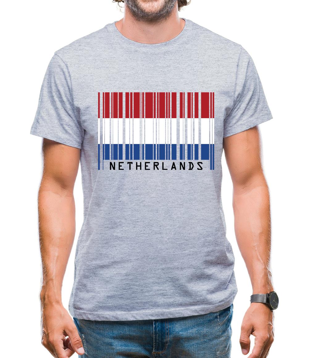 Netherlands Barcode Style Flag Mens T-Shirt Netherlands Barcode Style Flag Mens T-Shirt