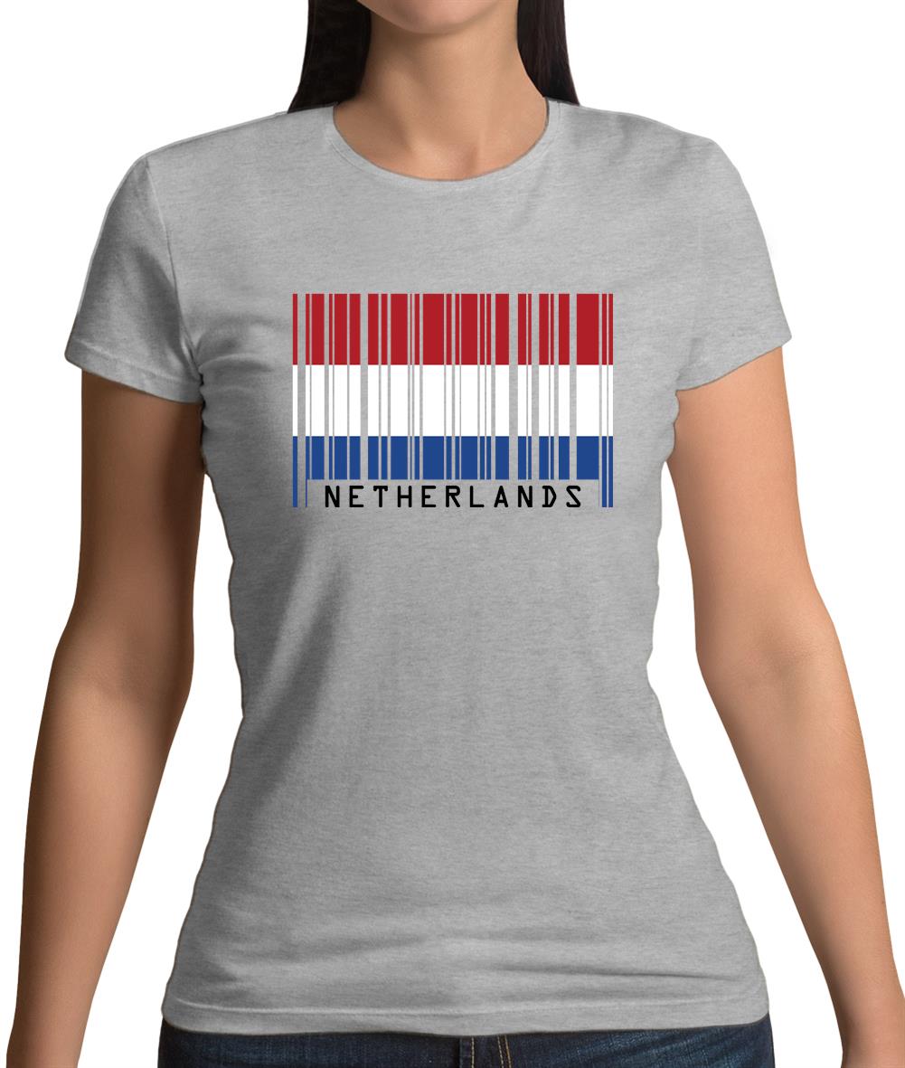Netherlands Barcode Style Flag Womens T-Shirt Netherlands Barcode Style Flag Womens T-Shirt