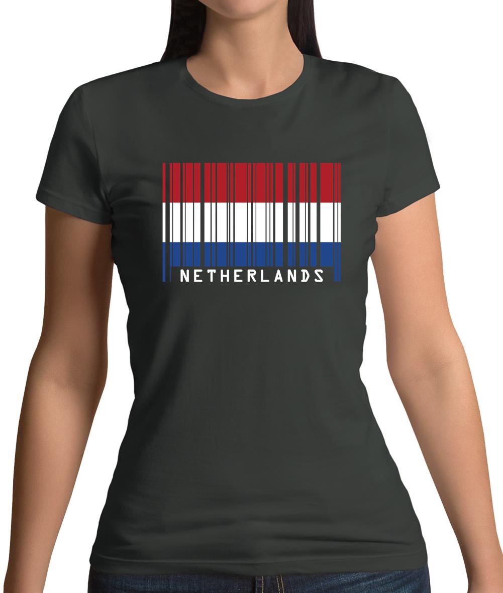 Netherlands Barcode Style Flag Womens T-Shirt Netherlands Barcode Style Flag Womens T-Shirt