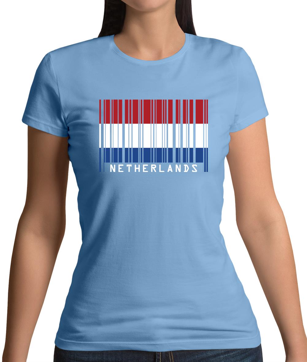 Netherlands Barcode Style Flag Womens T-Shirt Netherlands Barcode Style Flag Womens T-Shirt