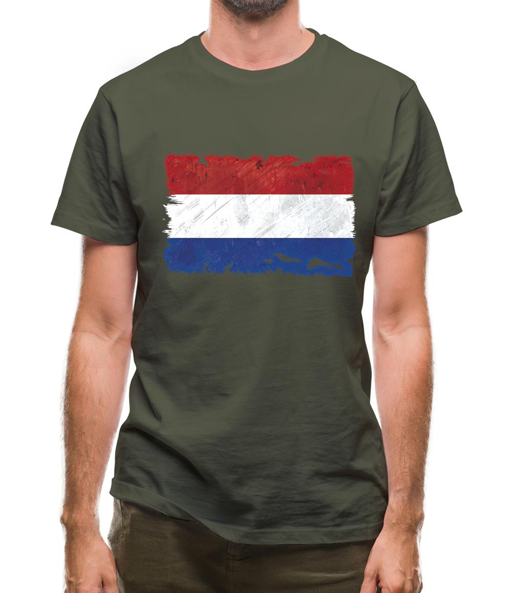 Netherlands Grunge Style Flag Mens T-Shirt Netherlands Grunge Style Flag Mens T-Shirt