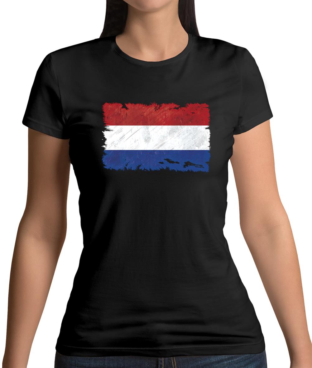 Netherlands Grunge Style Flag Womens T-Shirt Netherlands Grunge Style Flag Womens T-Shirt