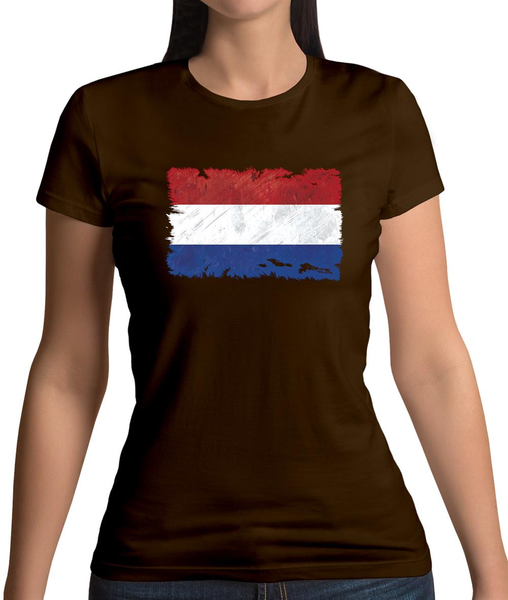 Netherlands Grunge Style Flag Womens T-Shirt Netherlands Grunge Style Flag Womens T-Shirt