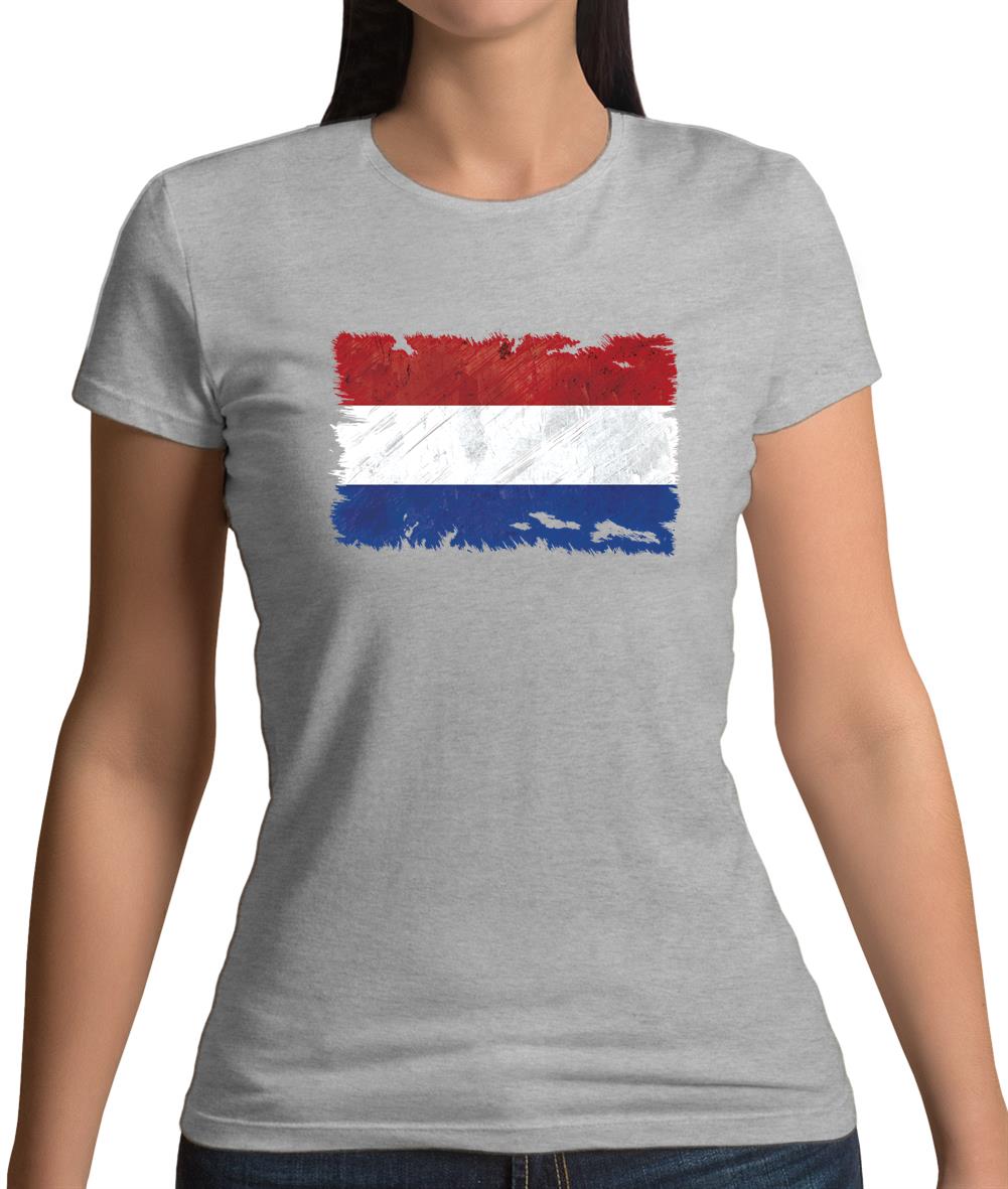 Netherlands Grunge Style Flag Womens T-Shirt Netherlands Grunge Style Flag Womens T-Shirt