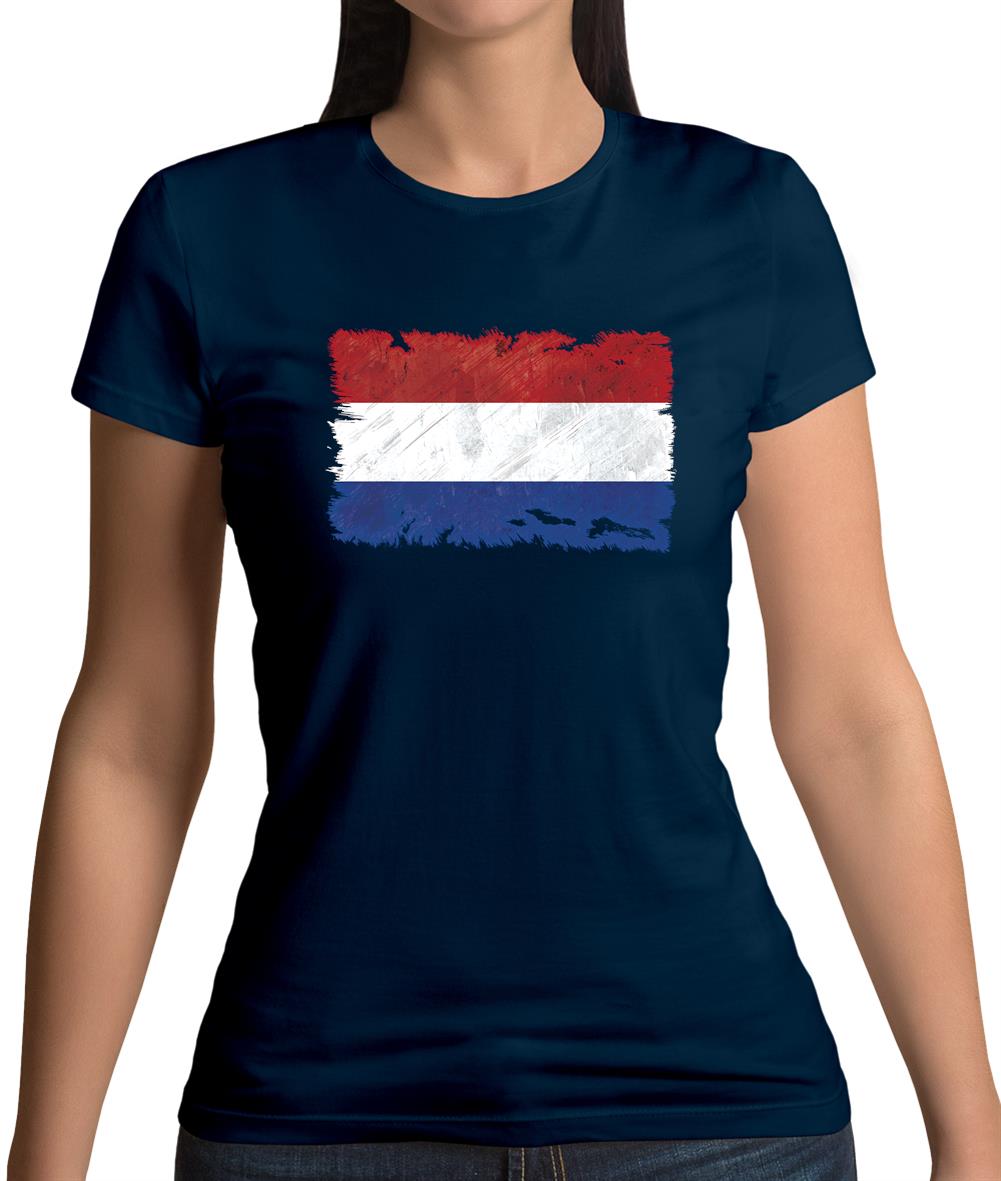 Netherlands Grunge Style Flag Womens T-Shirt Netherlands Grunge Style Flag Womens T-Shirt