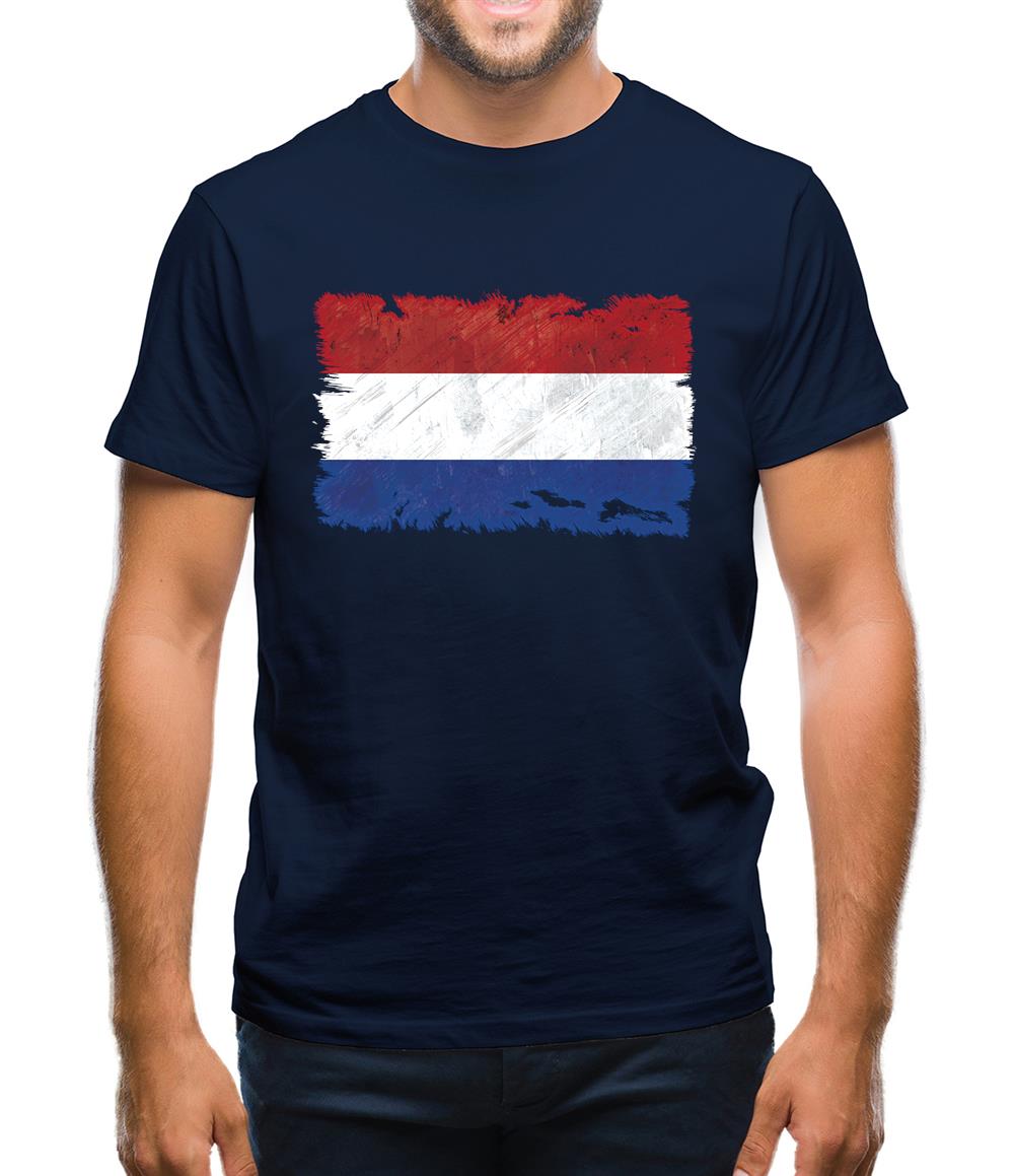 Netherlands Grunge Style Flag Mens T-Shirt Netherlands Grunge Style Flag Mens T-Shirt