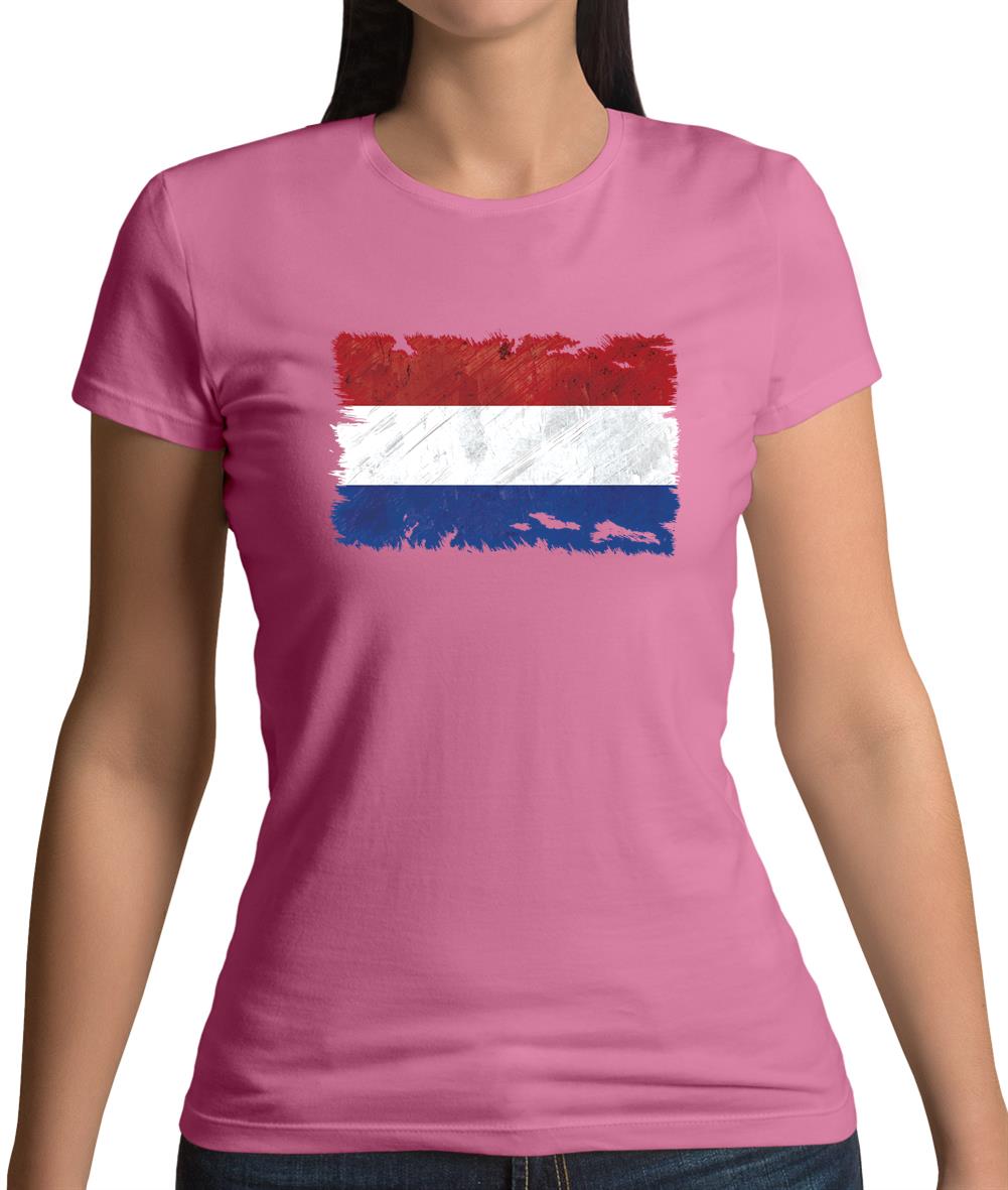 Netherlands Grunge Style Flag Womens T-Shirt Netherlands Grunge Style Flag Womens T-Shirt