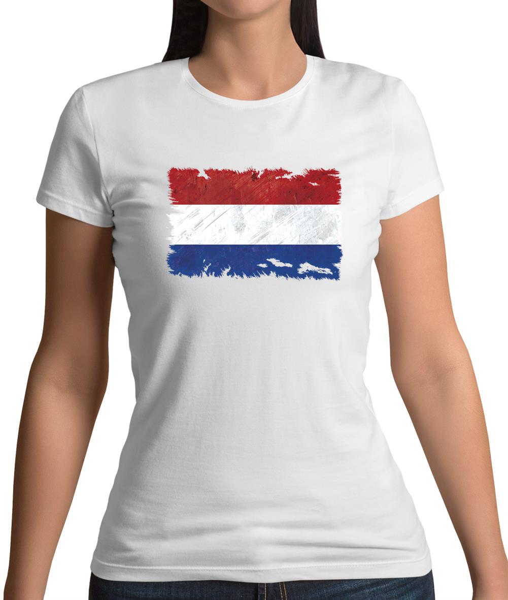 Netherlands Grunge Style Flag Womens T-Shirt Netherlands Grunge Style Flag Womens T-Shirt