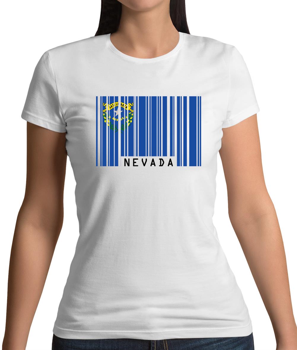Nevada Barcode Style Flag Womens T-Shirt Nevada Barcode Style Flag Womens T-Shirt