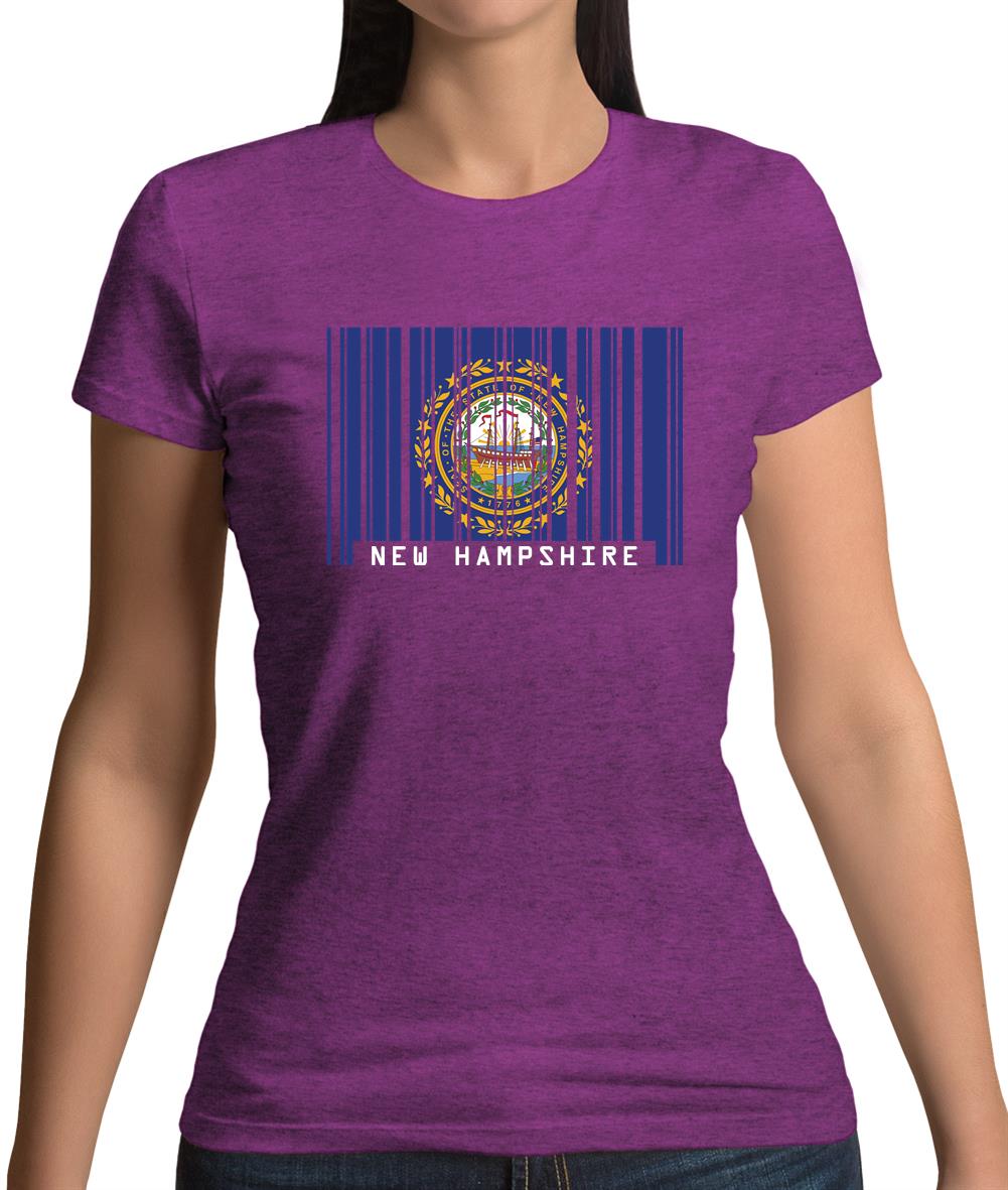 New Hampshire Barcode Style Flag Womens T-Shirt New Hampshire Barcode Style Flag Womens T-Shirt