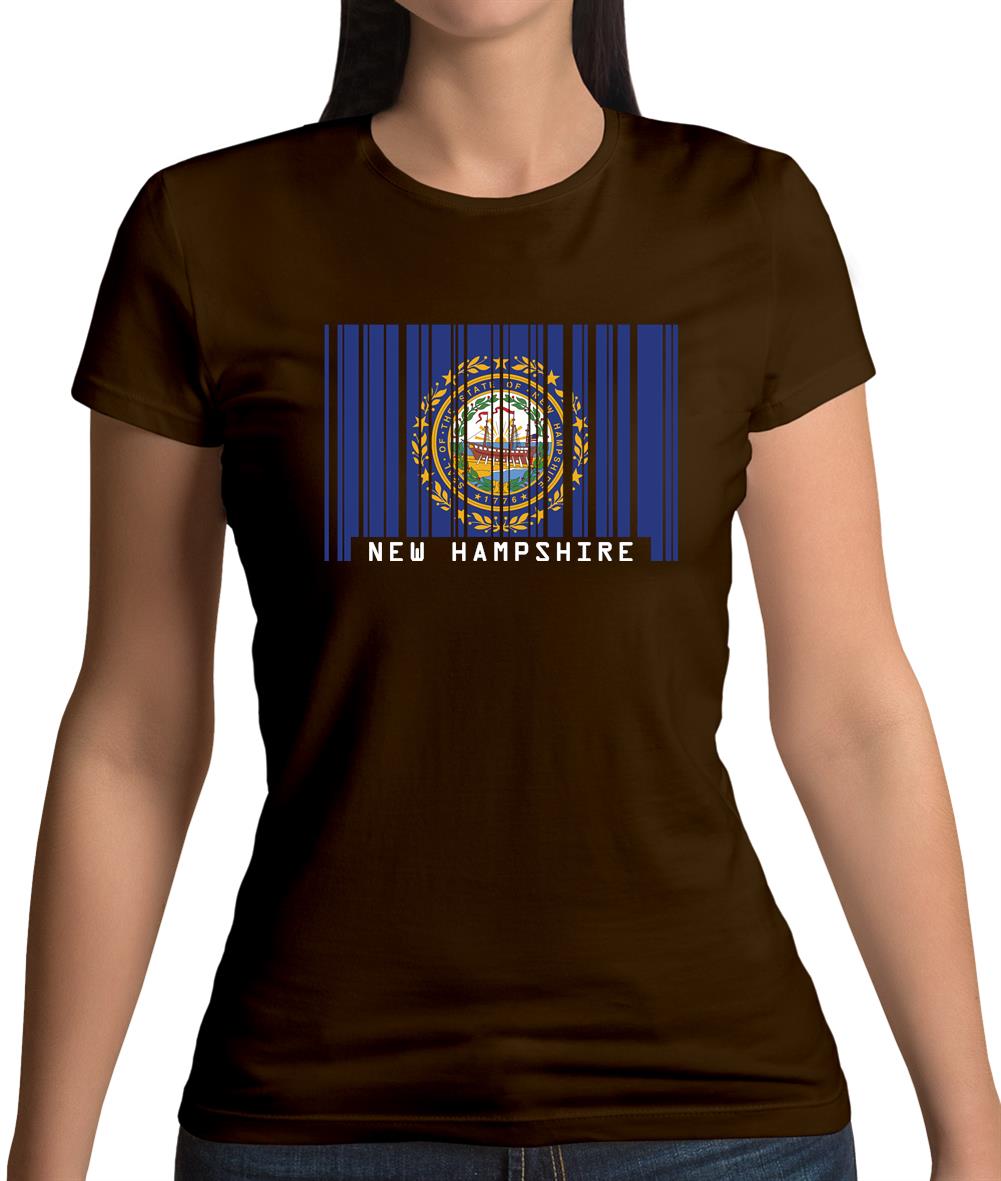 New Hampshire Barcode Style Flag Womens T-Shirt New Hampshire Barcode Style Flag Womens T-Shirt