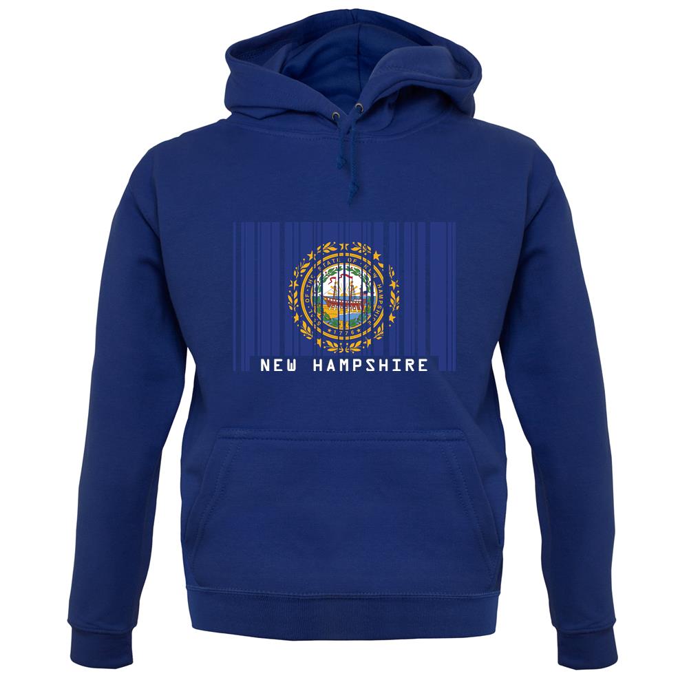 New Hampshire  Barcode Style Flag unisex hoodie New Hampshire  Barcode Style Flag unisex hoodie