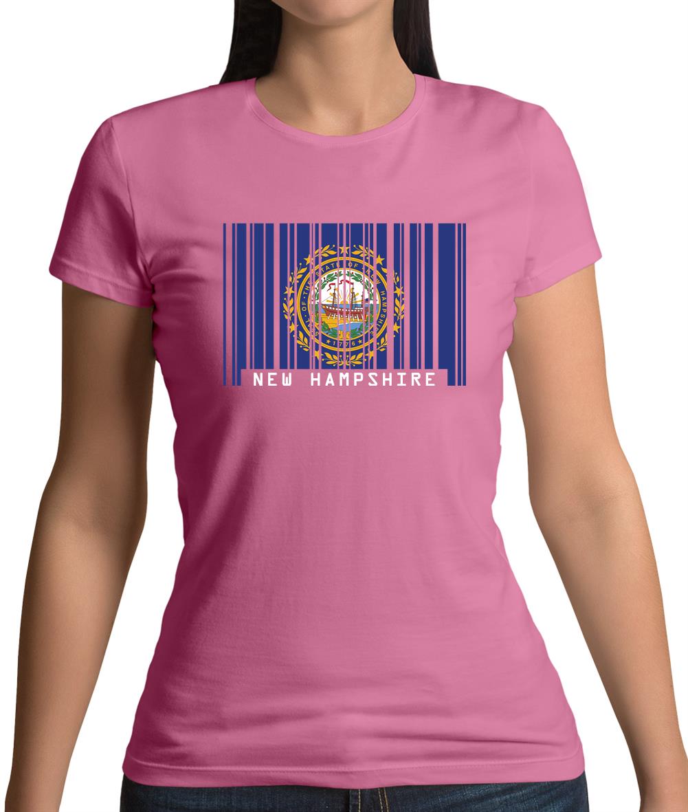 New Hampshire Barcode Style Flag Womens T-Shirt New Hampshire Barcode Style Flag Womens T-Shirt
