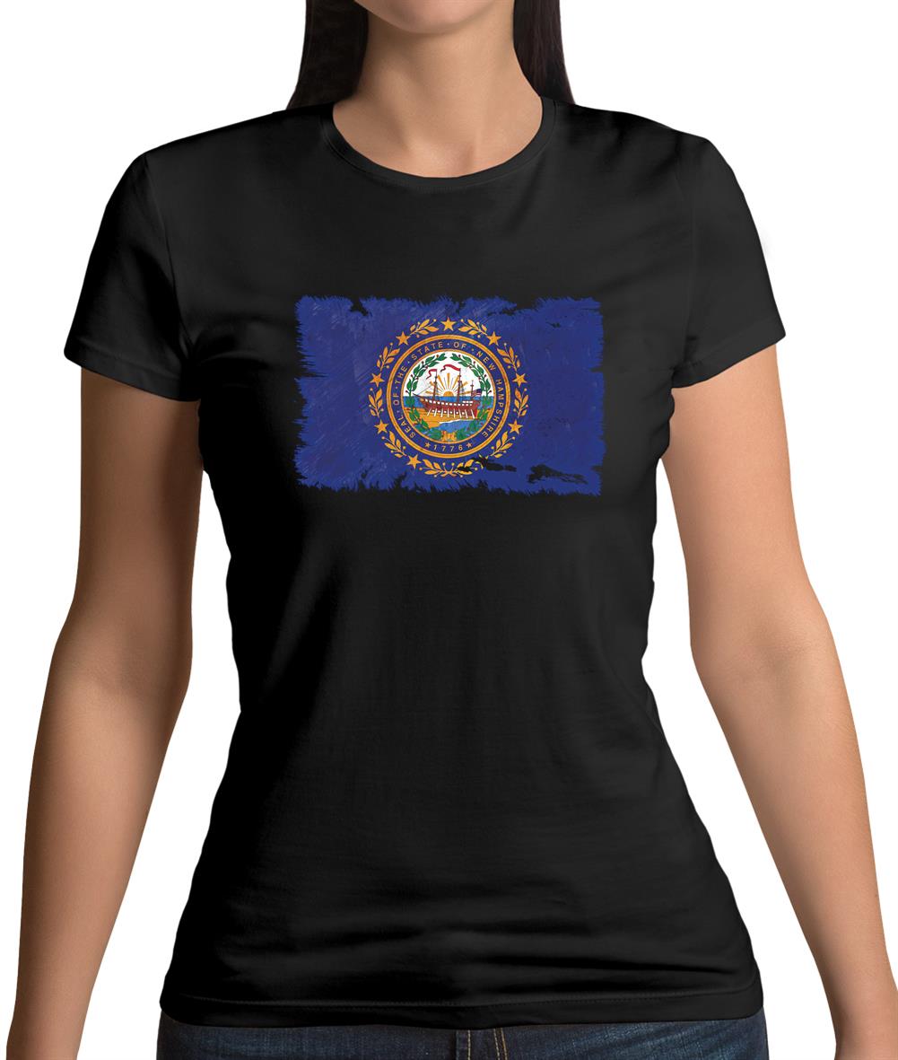 New Hampshire Grunge Style Flag Womens T-Shirt New Hampshire Grunge Style Flag Womens T-Shirt