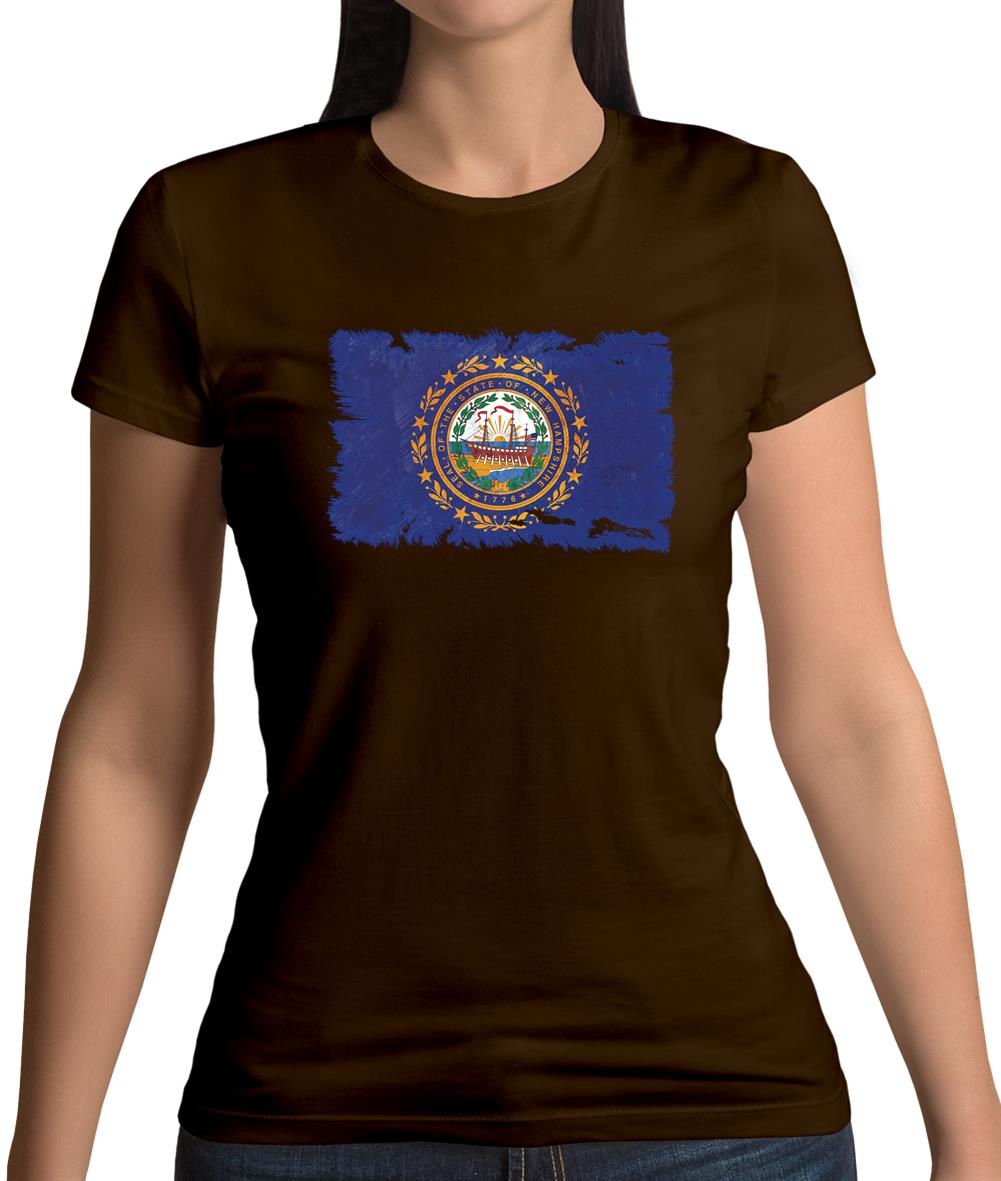 New Hampshire Grunge Style Flag Womens T-Shirt New Hampshire Grunge Style Flag Womens T-Shirt