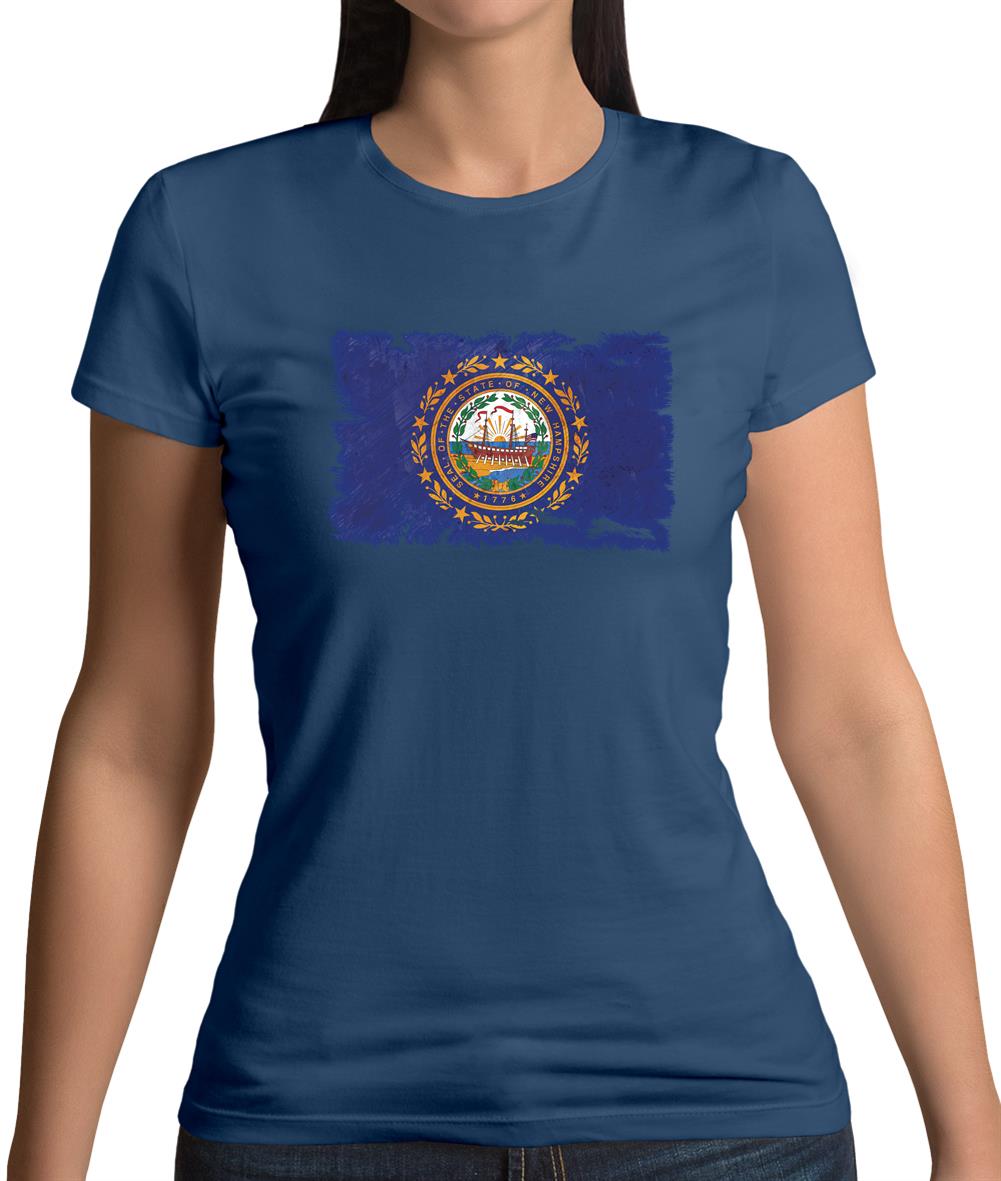 New Hampshire Grunge Style Flag Womens T-Shirt New Hampshire Grunge Style Flag Womens T-Shirt