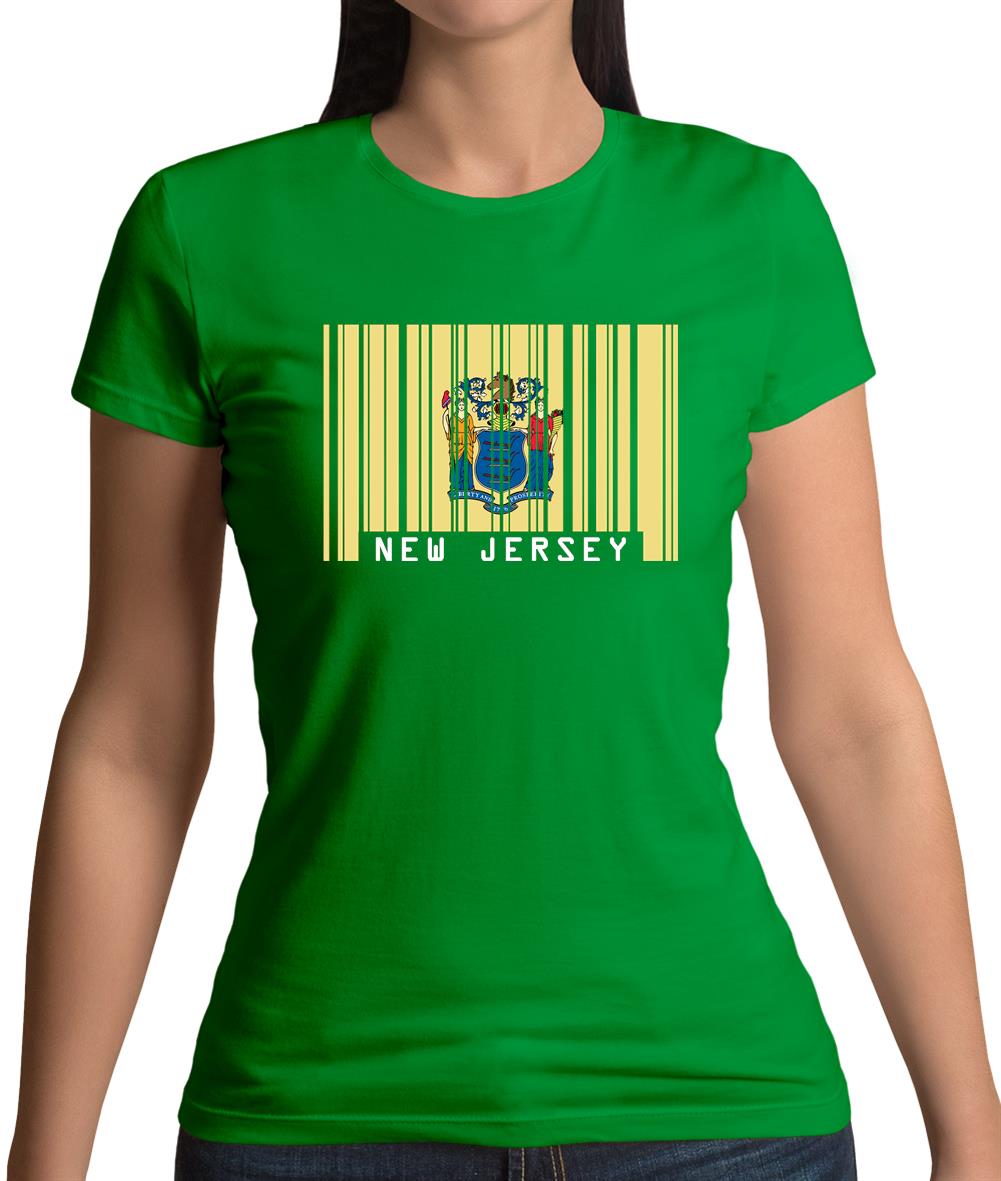 New Jersey  Barcode Style Flag Womens T-Shirt