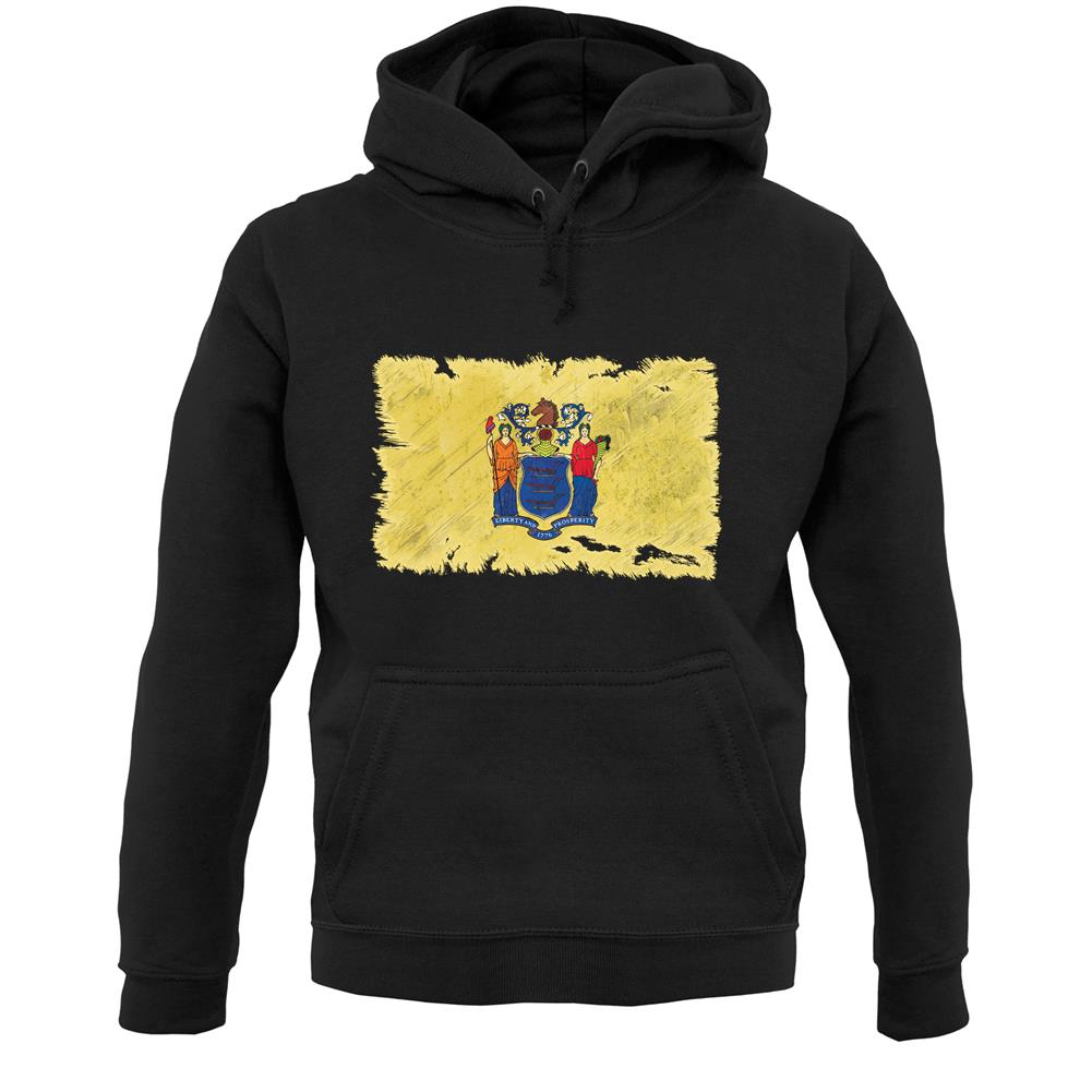 New Jersey Grunge Style Flag Unisex Hoodie
