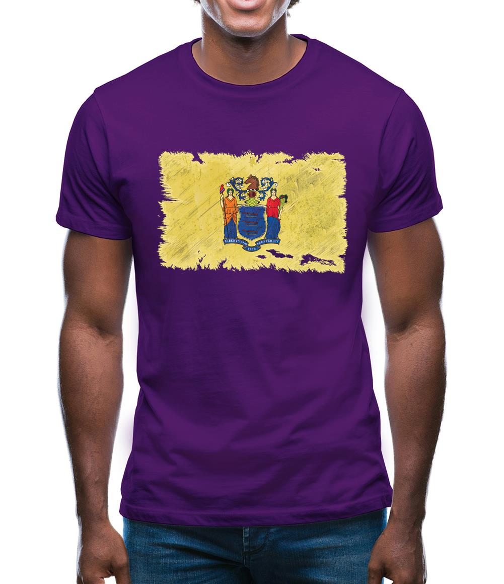 New Jersey Grunge Style Flag Mens T-Shirt New Jersey Grunge Style Flag Mens T-Shirt