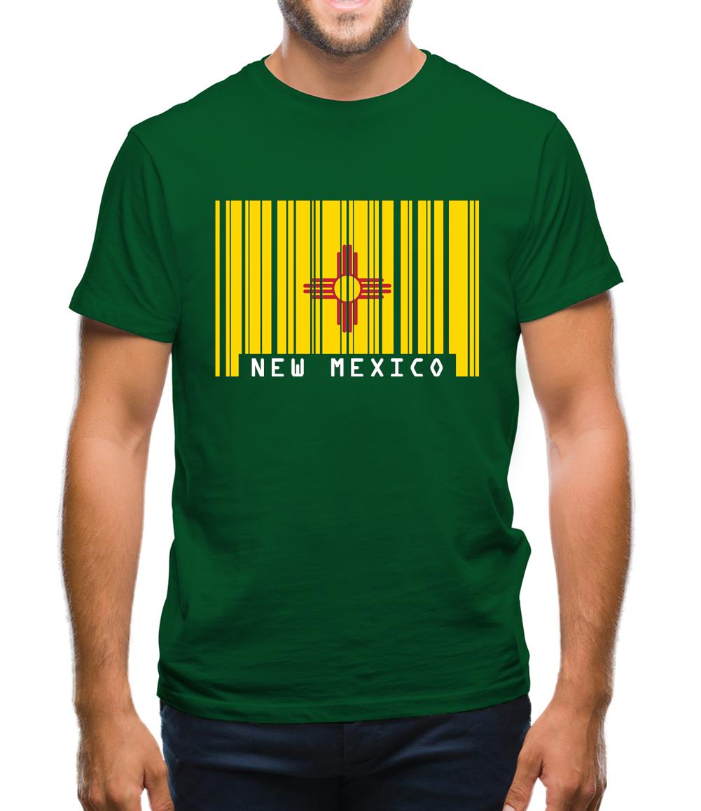 New Mexico  Barcode Style Flag Mens T-Shirt New Mexico  Barcode Style Flag Mens T-Shirt