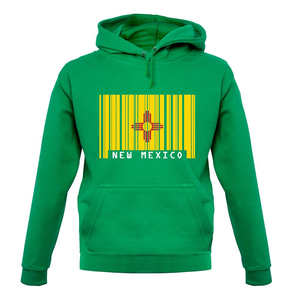 New Mexico  Barcode Style Flag unisex hoodie New Mexico  Barcode Style Flag unisex hoodie