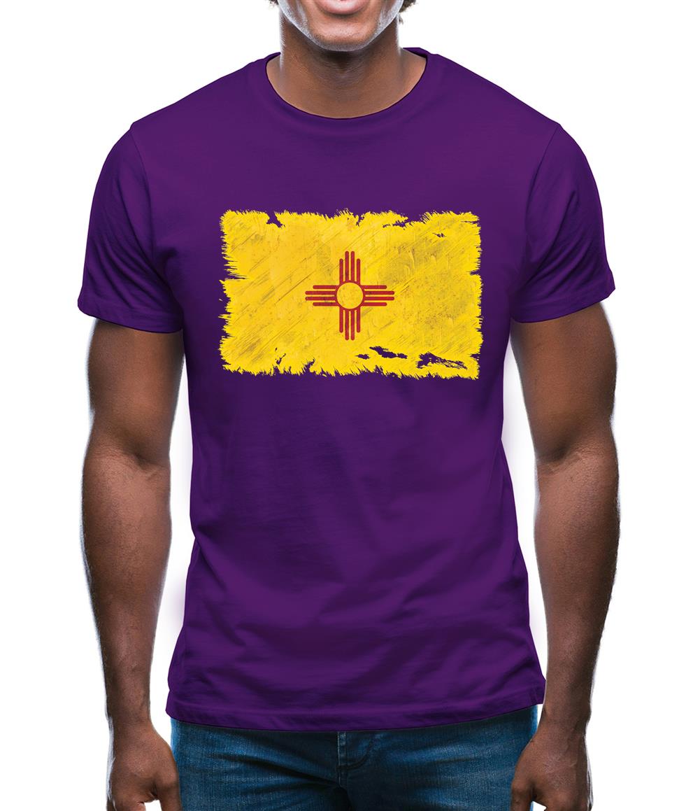 New Mexico Grunge Style Flag Mens T-Shirt