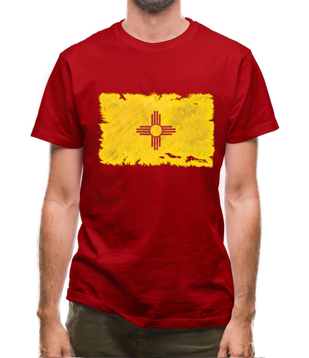 New Mexico Grunge Style Flag Mens T-Shirt New Mexico Grunge Style Flag Mens T-Shirt