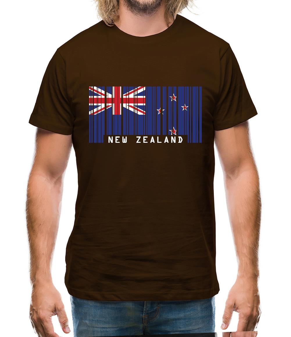 New Zealand  Barcode Style Flag Mens T-Shirt New Zealand  Barcode Style Flag Mens T-Shirt