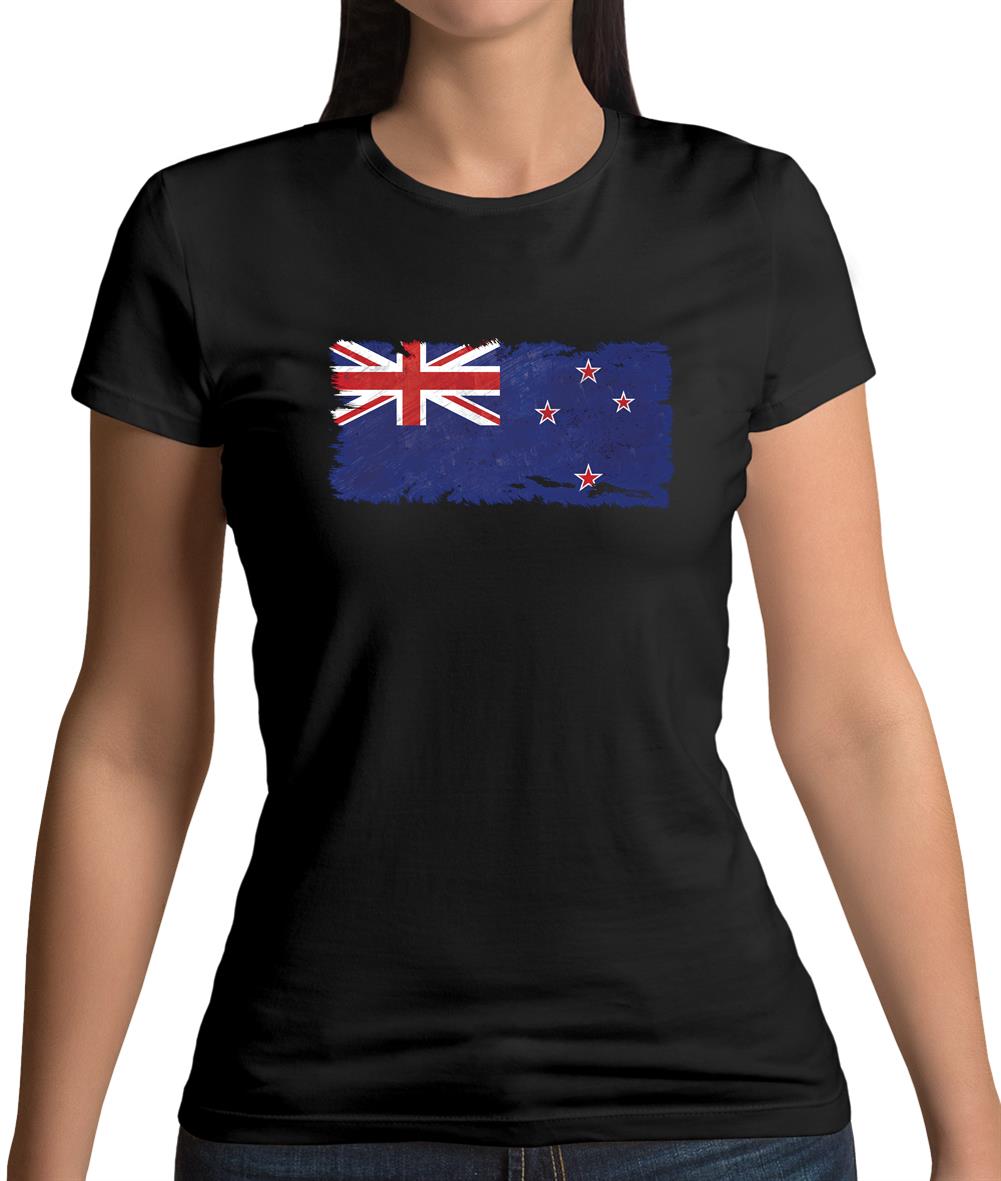 New Zealand Grunge Style Flag Womens T-Shirt New Zealand Grunge Style Flag Womens T-Shirt