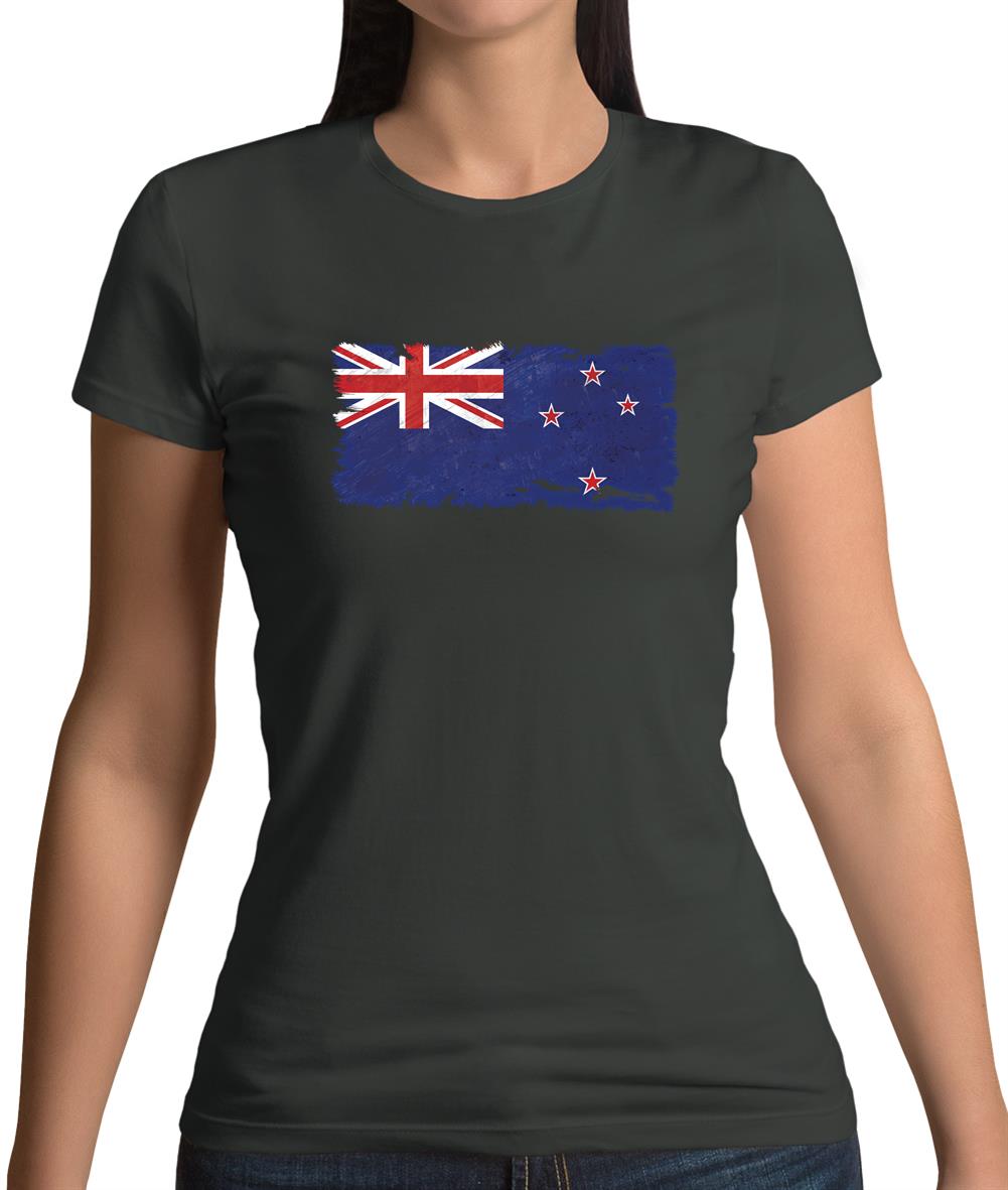 New Zealand Grunge Style Flag Womens T-Shirt New Zealand Grunge Style Flag Womens T-Shirt