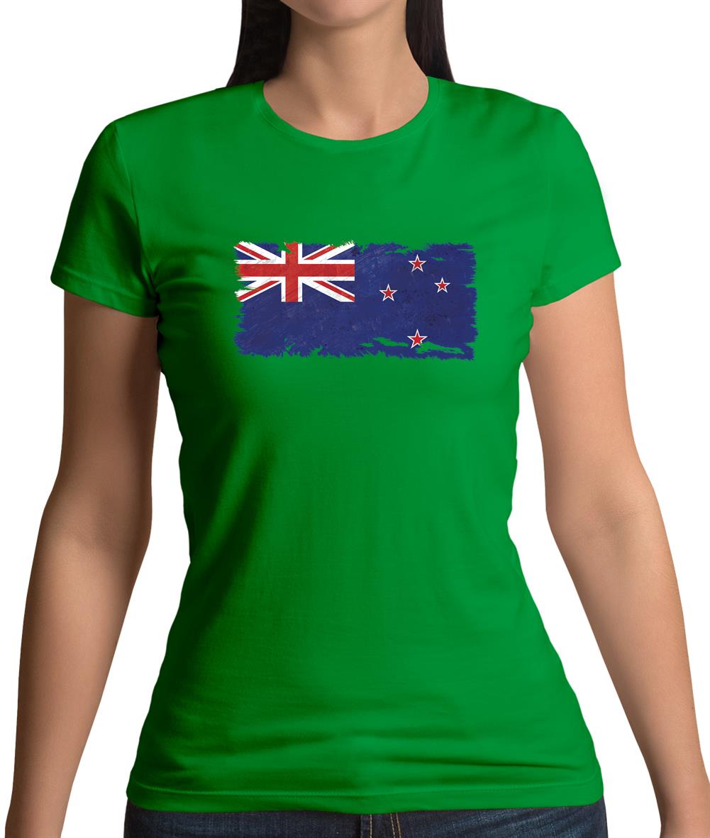 New Zealand Grunge Style Flag Womens T-Shirt New Zealand Grunge Style Flag Womens T-Shirt