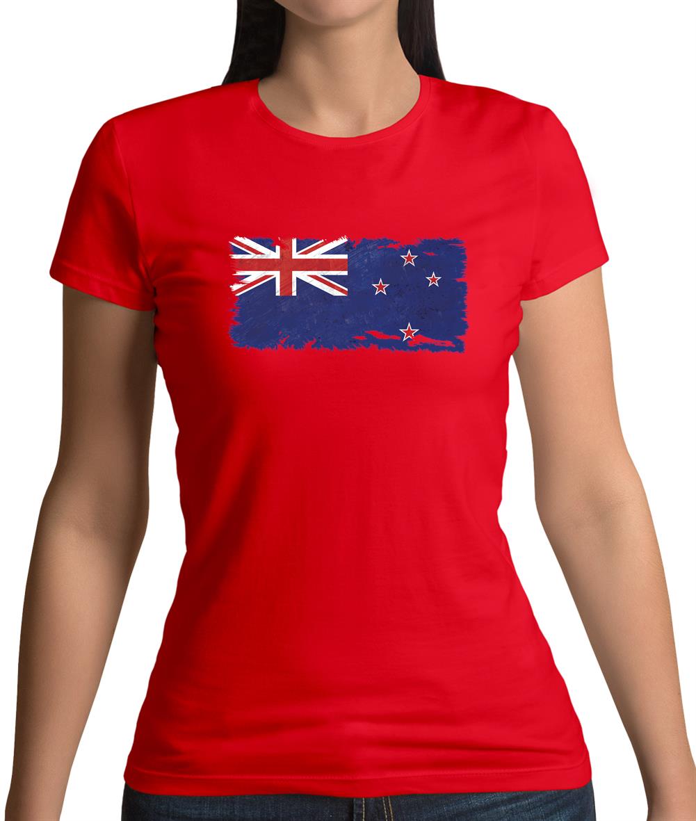 New Zealand Grunge Style Flag Womens T-Shirt New Zealand Grunge Style Flag Womens T-Shirt