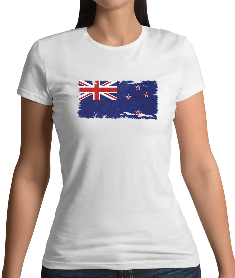 New Zealand Grunge Style Flag Womens T-Shirt New Zealand Grunge Style Flag Womens T-Shirt