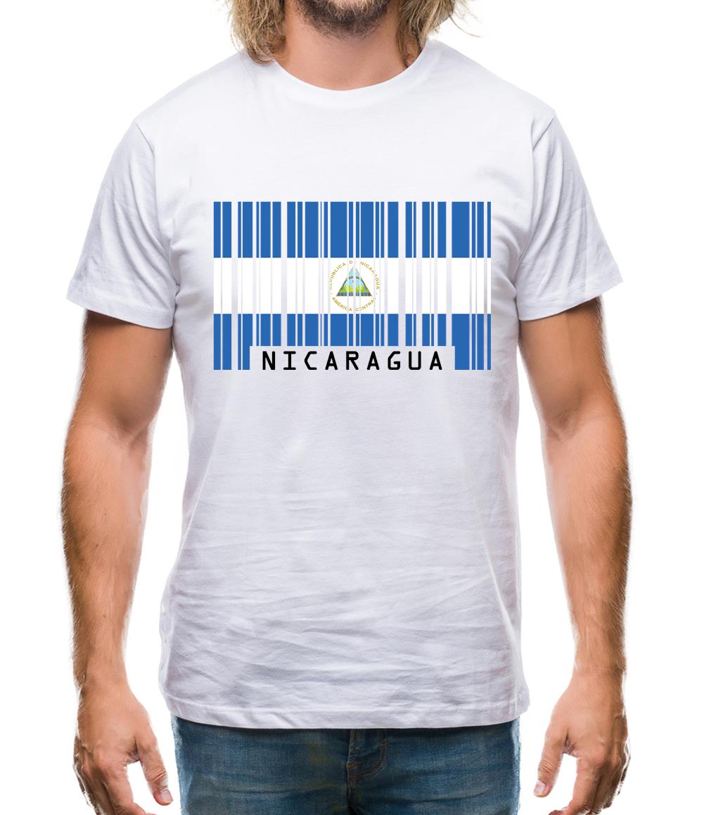 Nicaragua Barcode Style Flag Mens T-Shirt Nicaragua Barcode Style Flag Mens T-Shirt